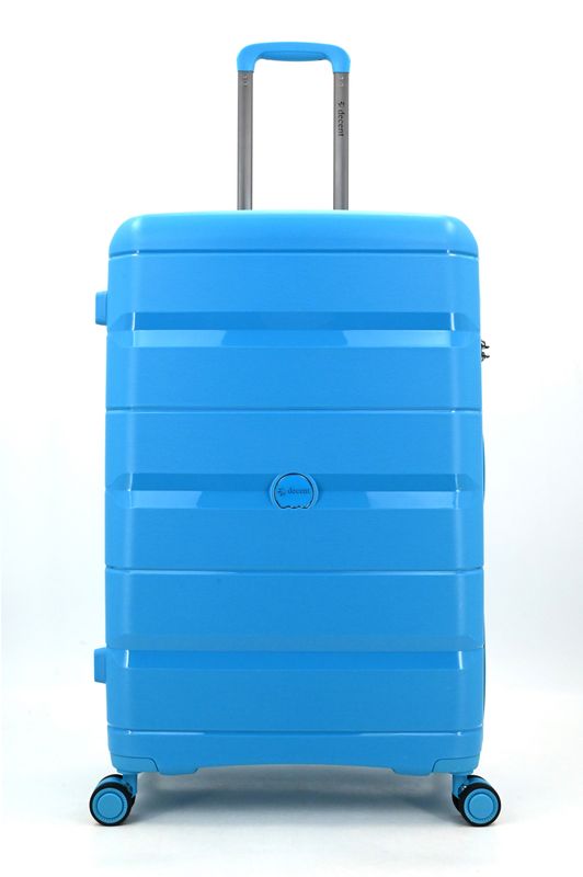 Straight-Line Großer Hartschalen-Reisekoffer 94 L – Trolley mit TSA-Zahlenschloss &amp; 4 Rollen, Himmelblau (76 × 49 × 29 cm)