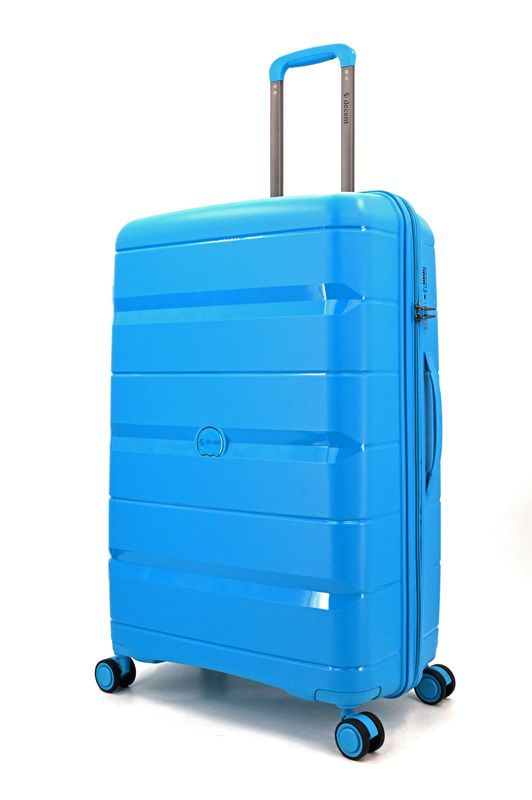 Straight-Line Großer Hartschalen-Reisekoffer 94 L – Trolley mit TSA-Zahlenschloss &amp; 4 Rollen, Himmelblau (76 × 49 × 29 cm)
