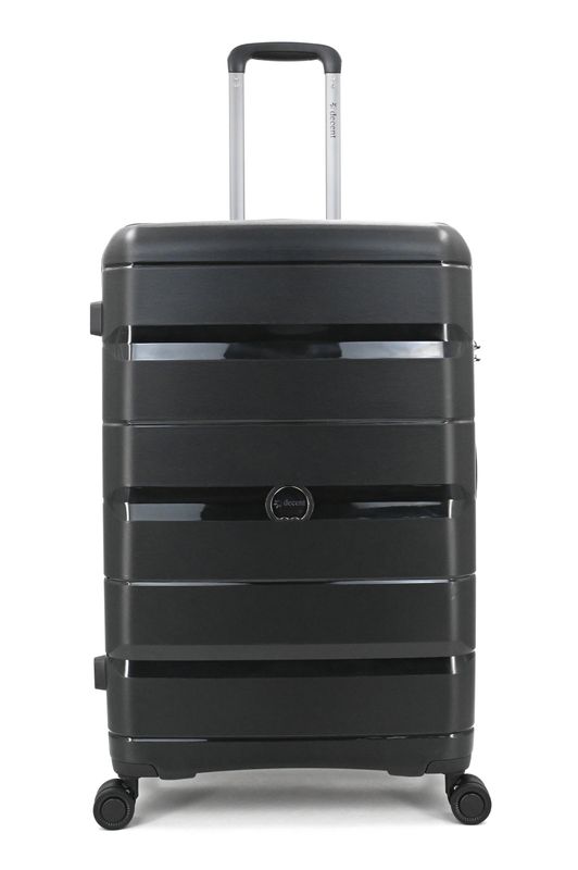 Straight-Line Großer Hartschalen-Reisekoffer 94 L – Trolley mit TSA-Zahlenschloss &amp; 4 Rollen, Anthrazitschwarz (76 × 49 × 29 cm)