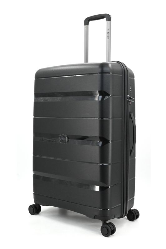 Straight-Line Großer Hartschalen-Reisekoffer 94 L – Trolley mit TSA-Zahlenschloss &amp; 4 Rollen, Anthrazitschwarz (76 × 49 × 29 cm)