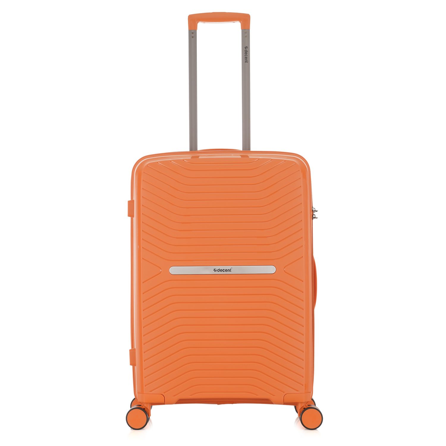 Airmate Mittelgroßer Hartschalen-Reisekoffer 67 L – Leichter Trolley mit TSA-Zahlenschloss &amp; 4 Rollen in Pastellorange (67 × 45 × 25 cm)