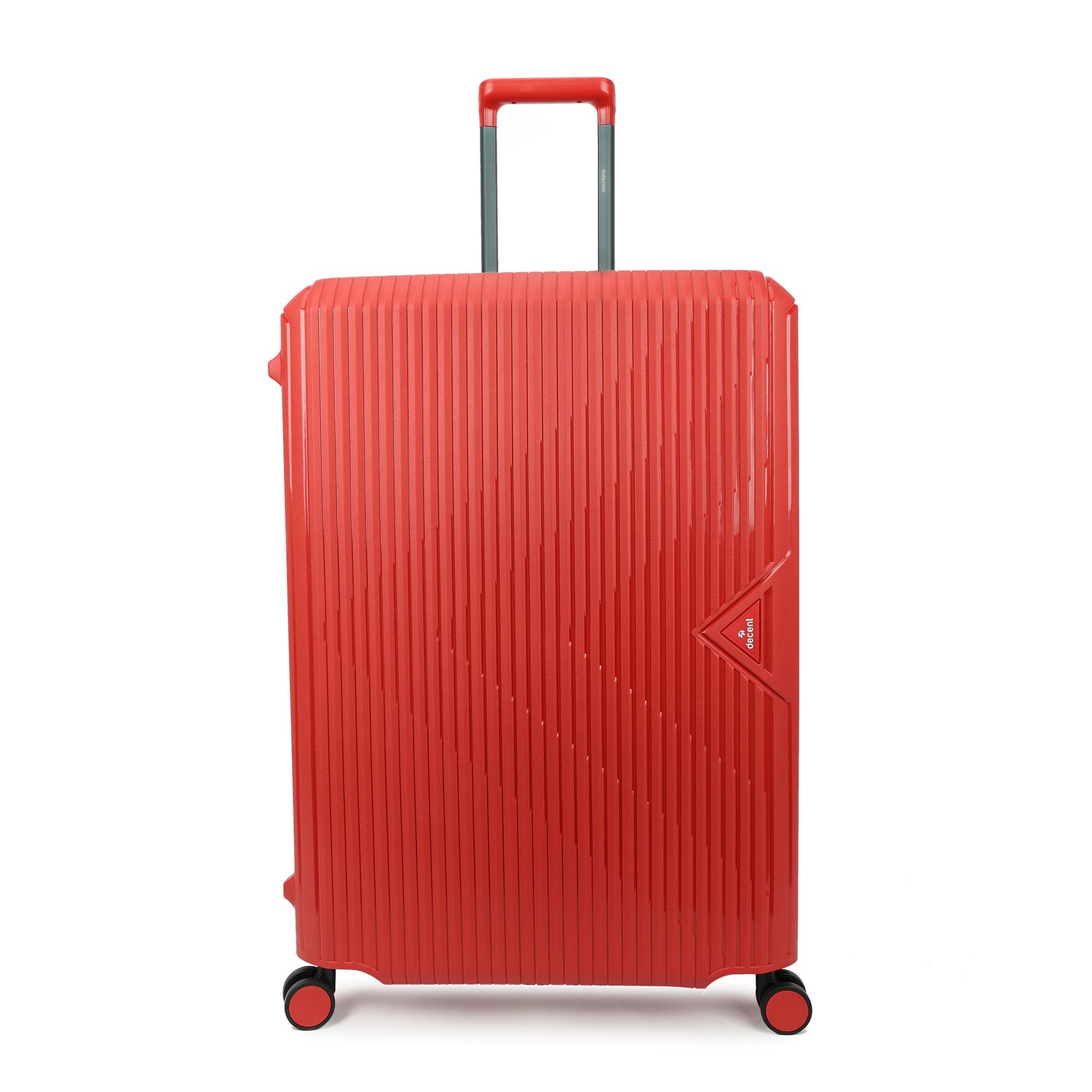 Smart Großer Hartschalen-Reisekoffer 120 L – Trolley mit TSA-Zahlenschloss, 4 Doppelrollen Rubinrot (77 × 54,5 × 31,5 cm)