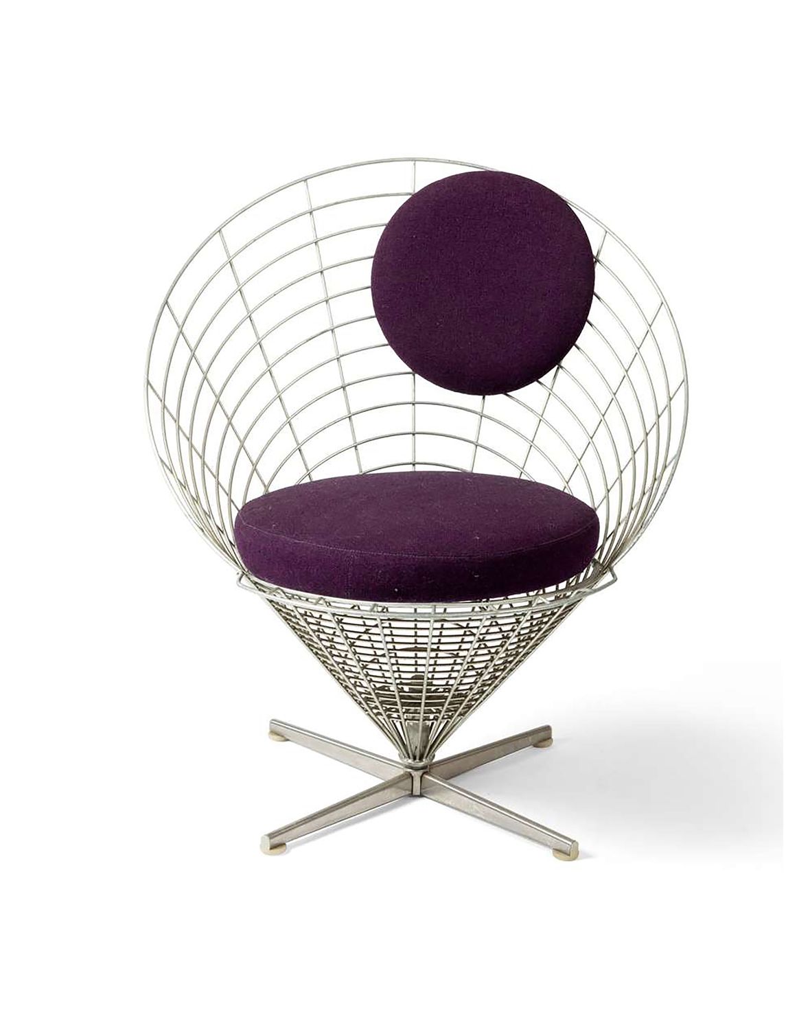 Rare Verner Panton Wire Cone Chair, Model K2, First Year Production, 1959