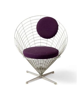 Rare Verner Panton Wire Cone Chair, Model K2, First Year Production, 1959