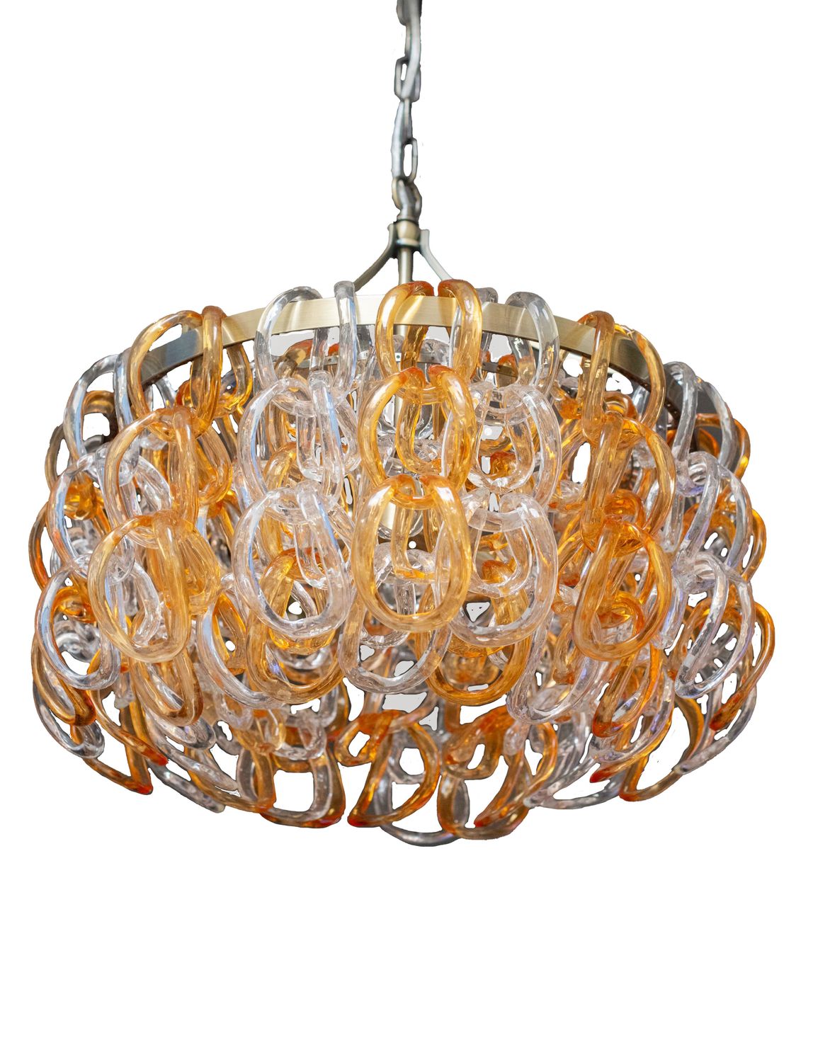 ​Fabulous Murano Glass Pendant Chandelier With Hand Made Glass Pieces.