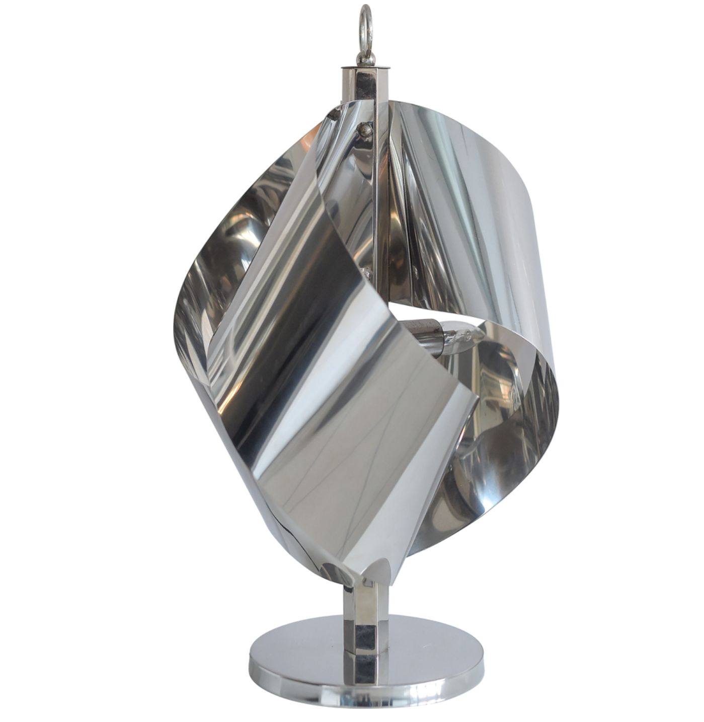 Spiral Chrome Plated Desk Lamp Designed by Goffredo Reggiani