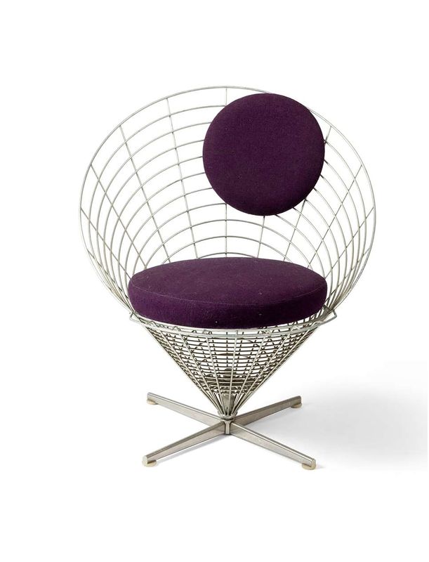 Rare Verner Panton Wire Cone Chair, Model K2, First Year Production, 1959
