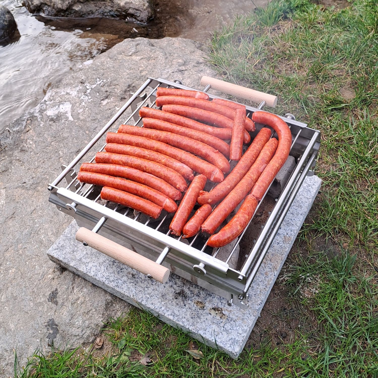 Clean and shine grill in use
