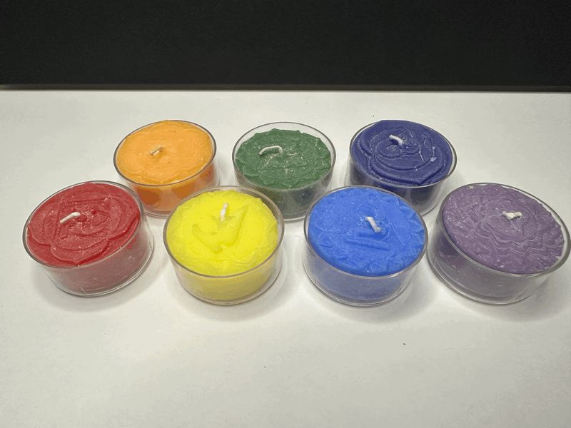 7 Chakra Teelichter