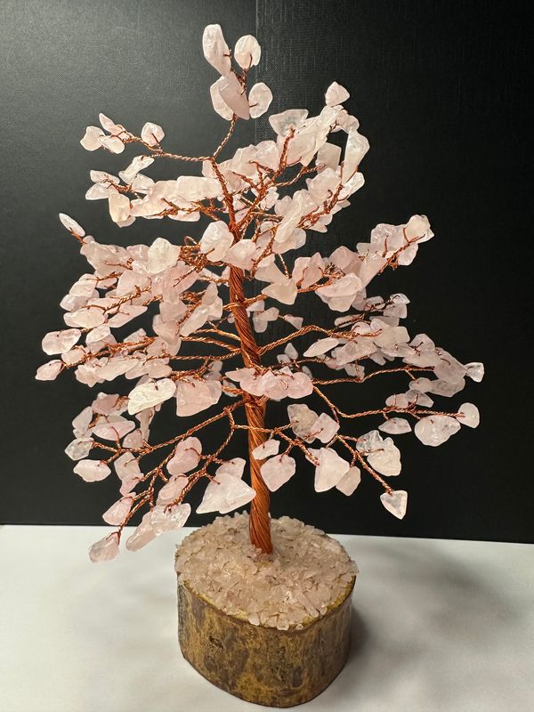 Rosenquarz Edelsteinbaum