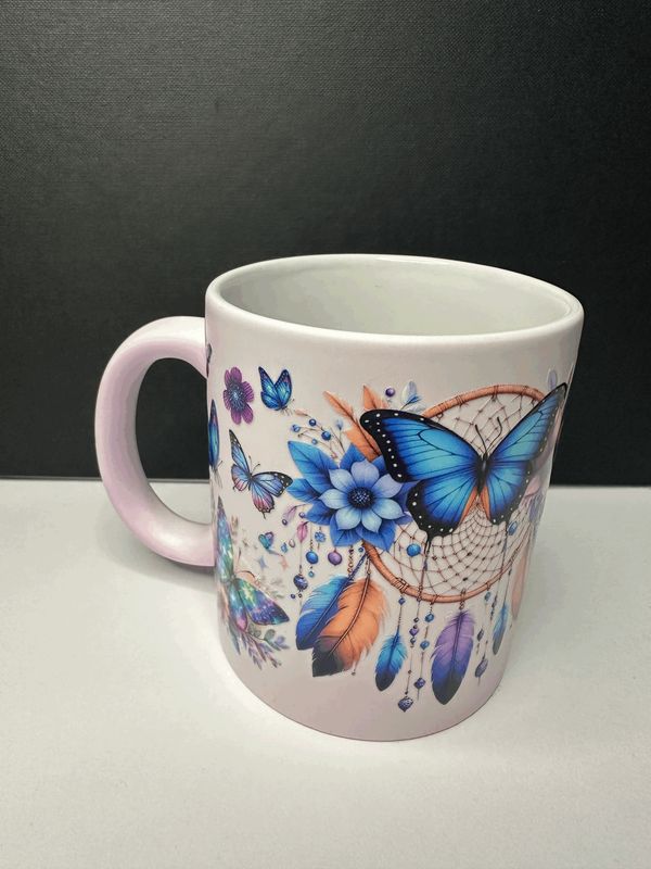 Boho-Tasse mit Schmetterling & Traumfänger