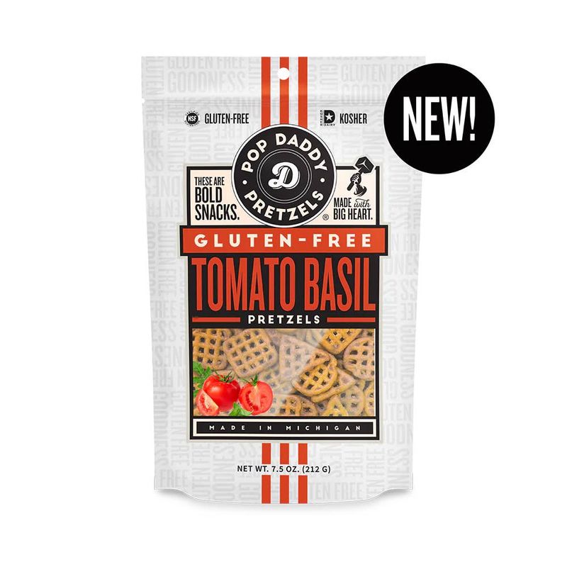 NEW Gluten-Free Tomato Basil Seasoned Pretzels 7.5 oz