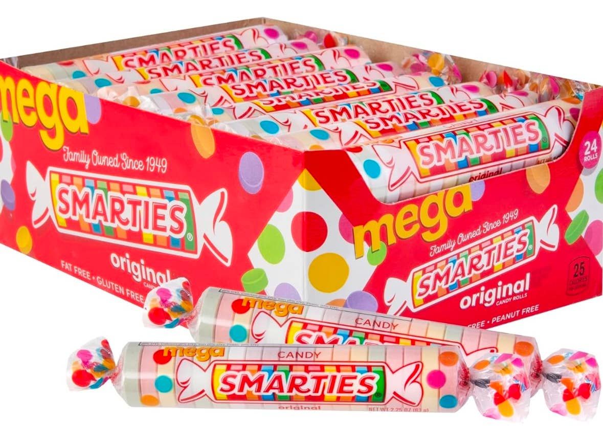 Nostalgic 1949 ORIGINAL MEGA Smarties Rolls 24CT Display Box