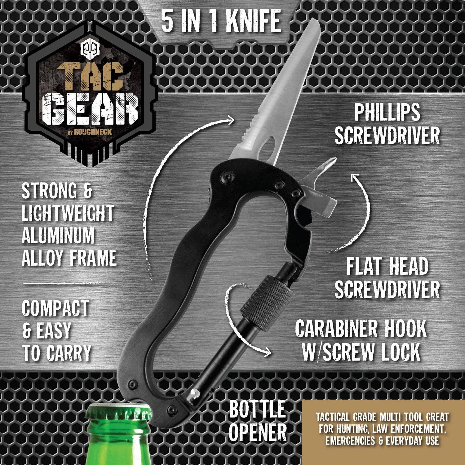 TACGEAR BY ROUGHNECK CARABINER KNIFE TOOL 6/DISPLAY