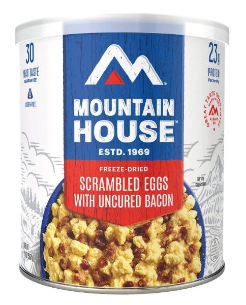 Mountain House Scrambled Eggs with Uncured Bacon #10 Can – Freeze Dried Meal