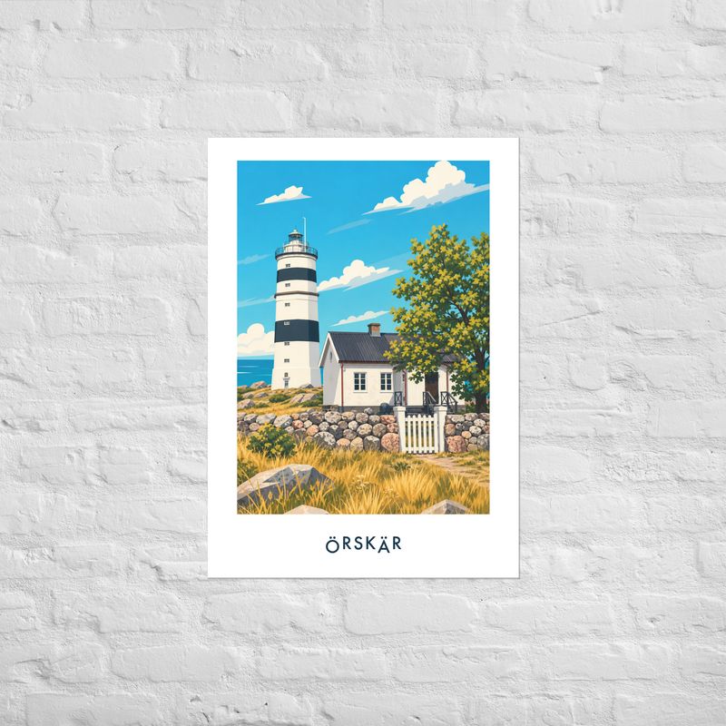 Retro Poster Örskär Lighthouse