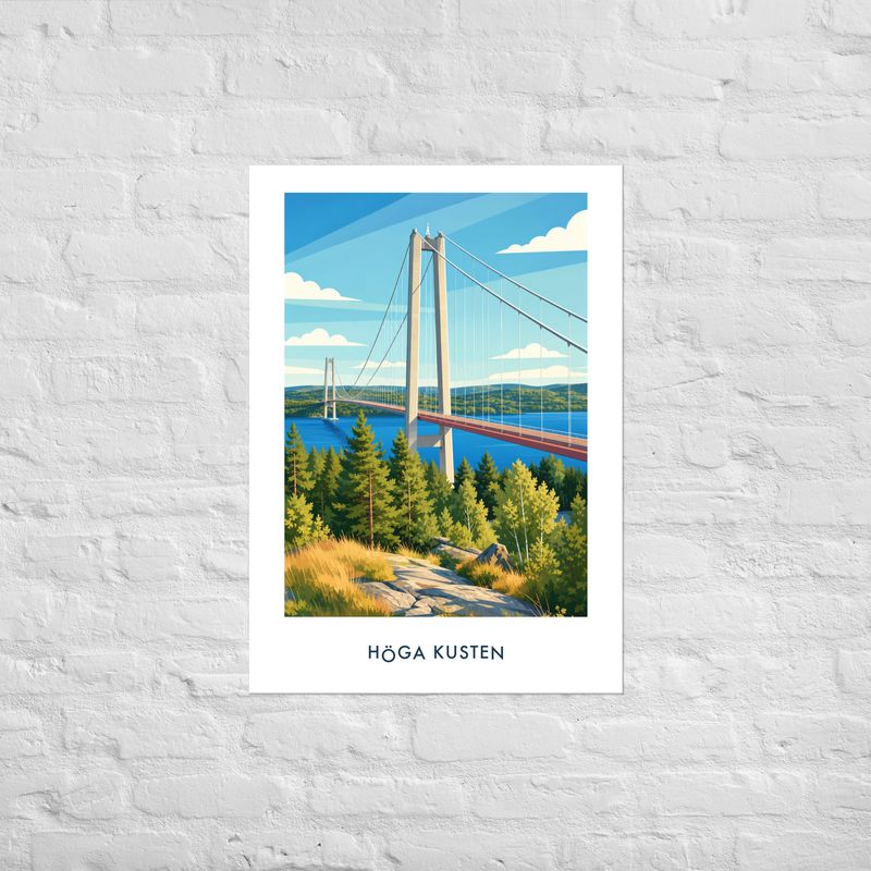 Retro Poster Höga Kusten Bridge