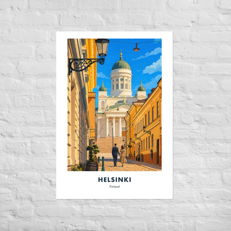 Retro Poster Helsinki Finland Retro Poster Helsinki Finland