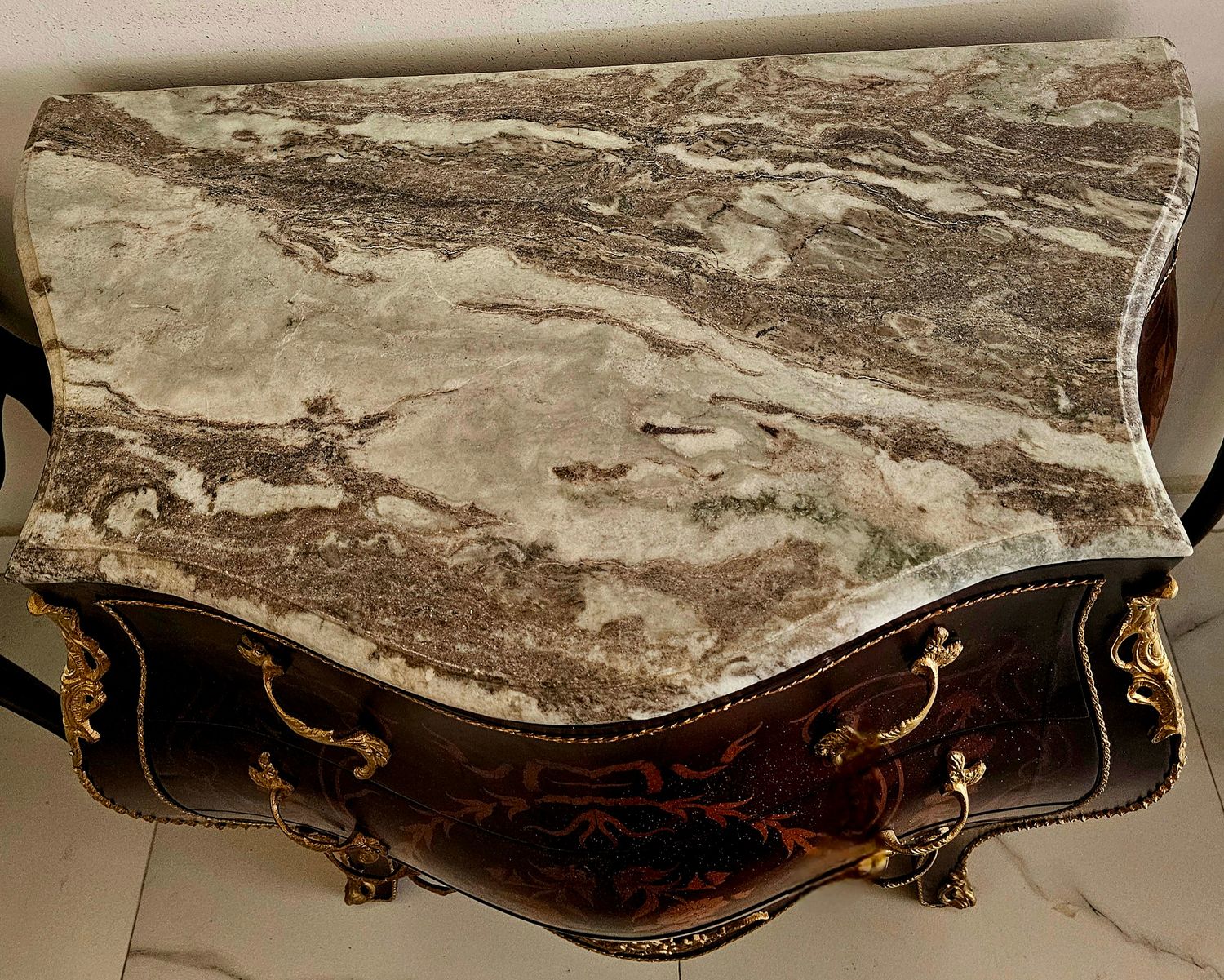 CARVED WALNUT CHEST 1970s