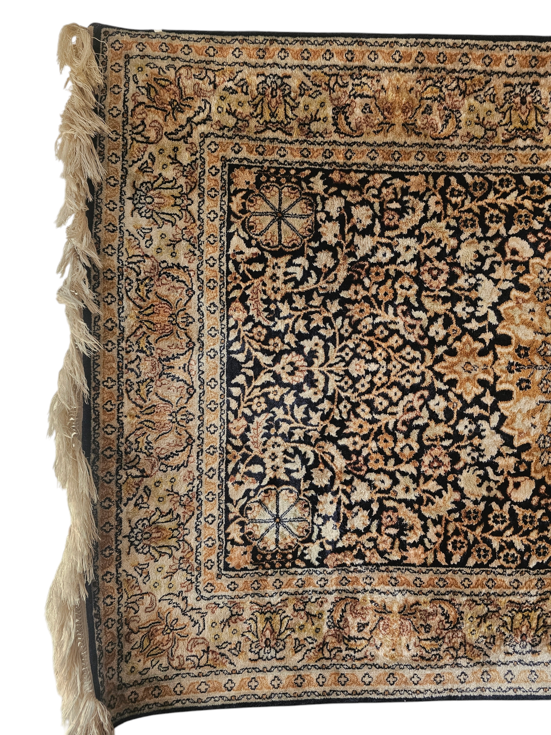 HANDMADE INDIAN SILK CARPET - 127X78cm