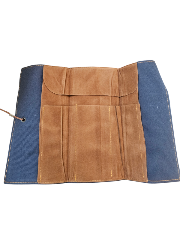 VINTAGE LEATHER MAP DESIGN PENCIL POUCH