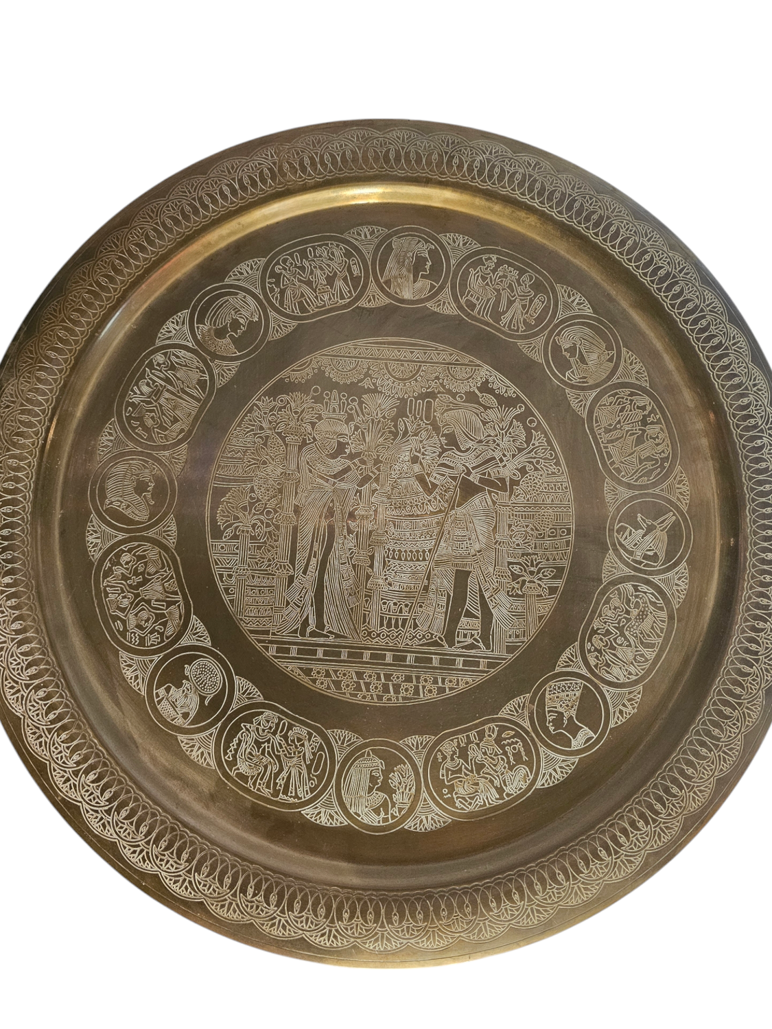 VINTAGE BRASS COPPER ROUND WALL HANGING PLATES