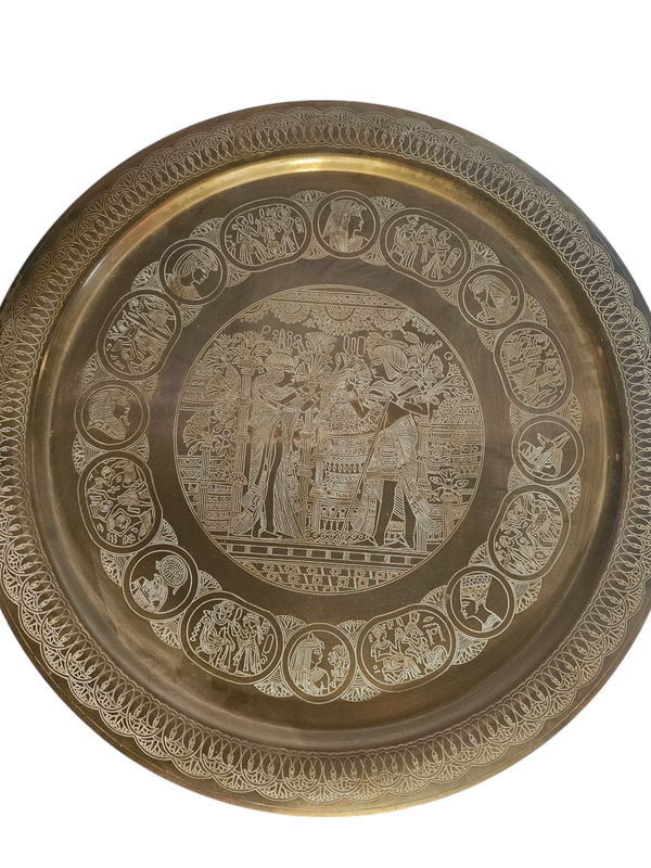 VINTAGE BRASS COPPER ROUND WALL HANGING PLATES