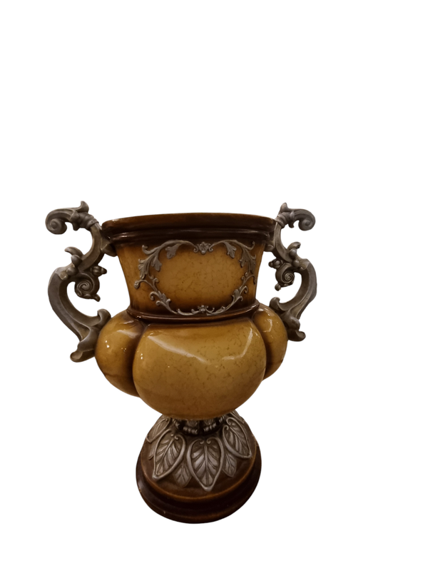 ORMOLU VASE YELLOW SILVER