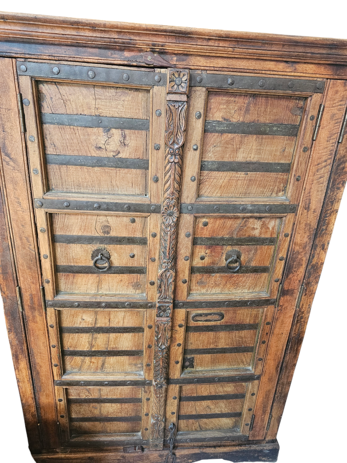 SOLID WOODEN CABINET IRON IN LAID Indian 126x183x68