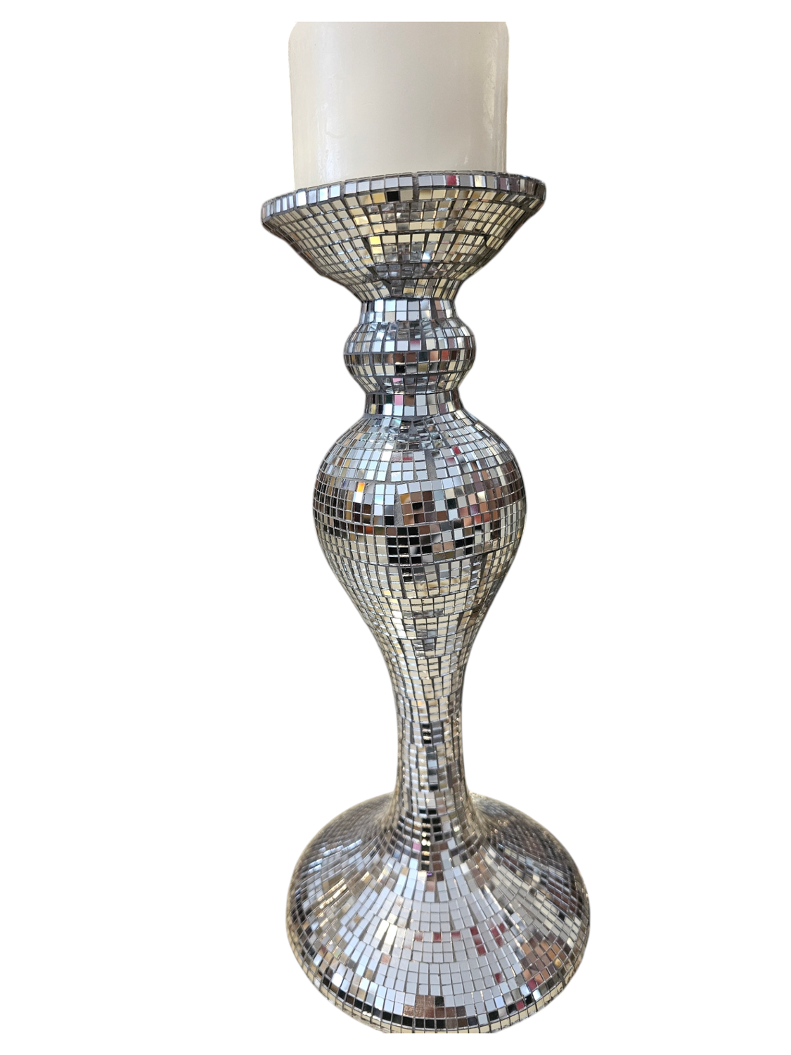 MOSAIC GLASS CANDLE HOLDER SMALL