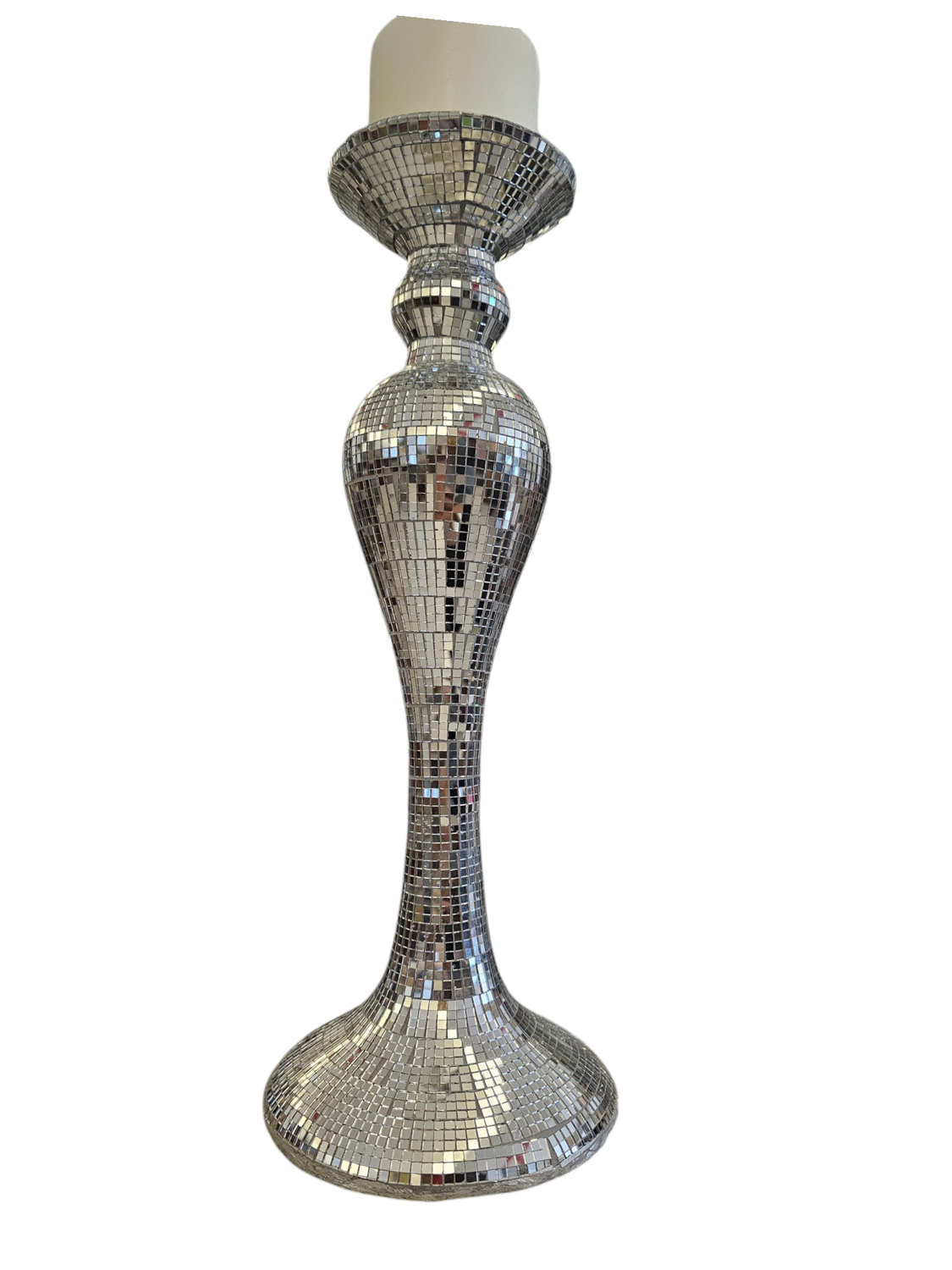 MOSAIC GLASS CANDLE HOLDER BIG