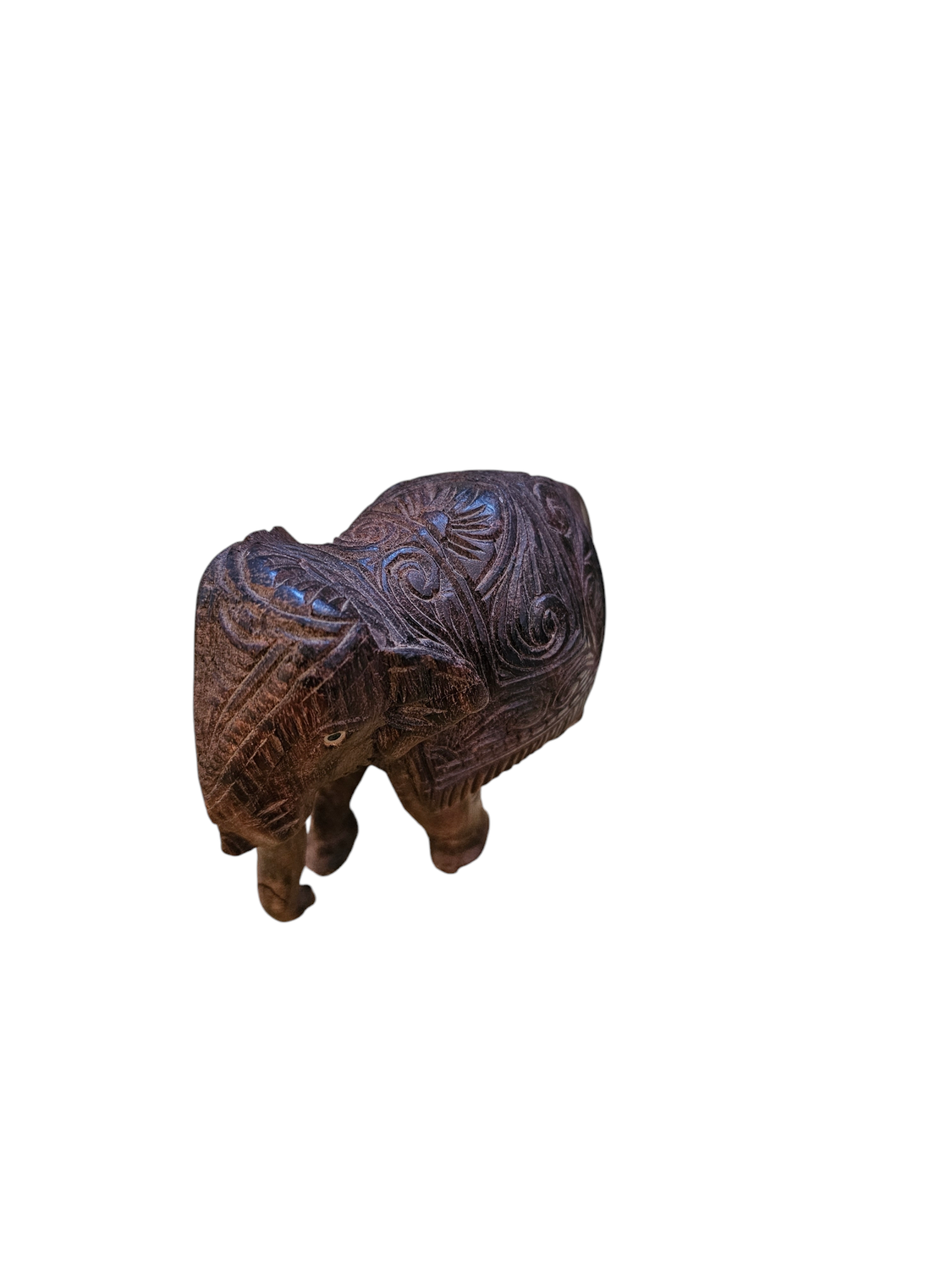 WOODEN CARVED INDIAN ELEPHANT EXTRA SMALL