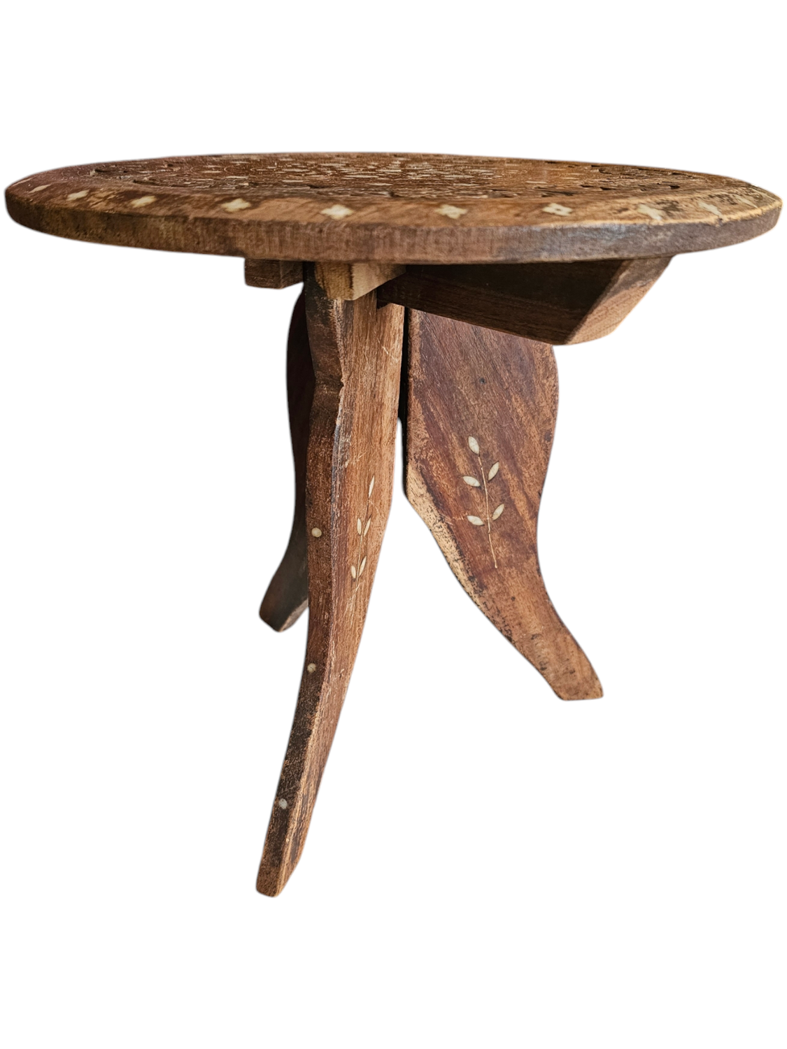 INDIAN SMALL ROUND TABLE MOTHER OF PEARL INLAID