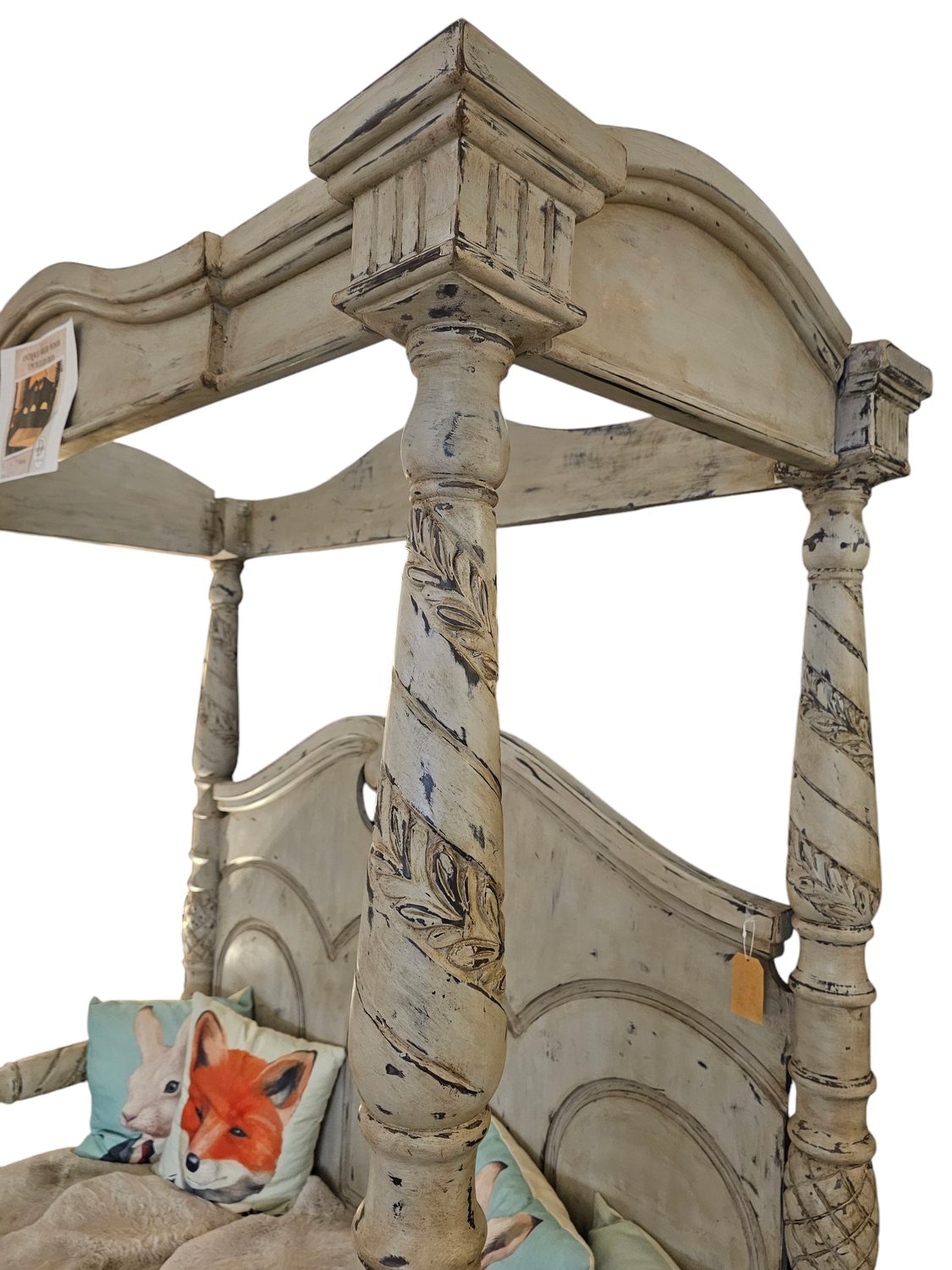 HANDCRAFTED SOLID WOOD SWING BENCH CANOPY REPAINTED