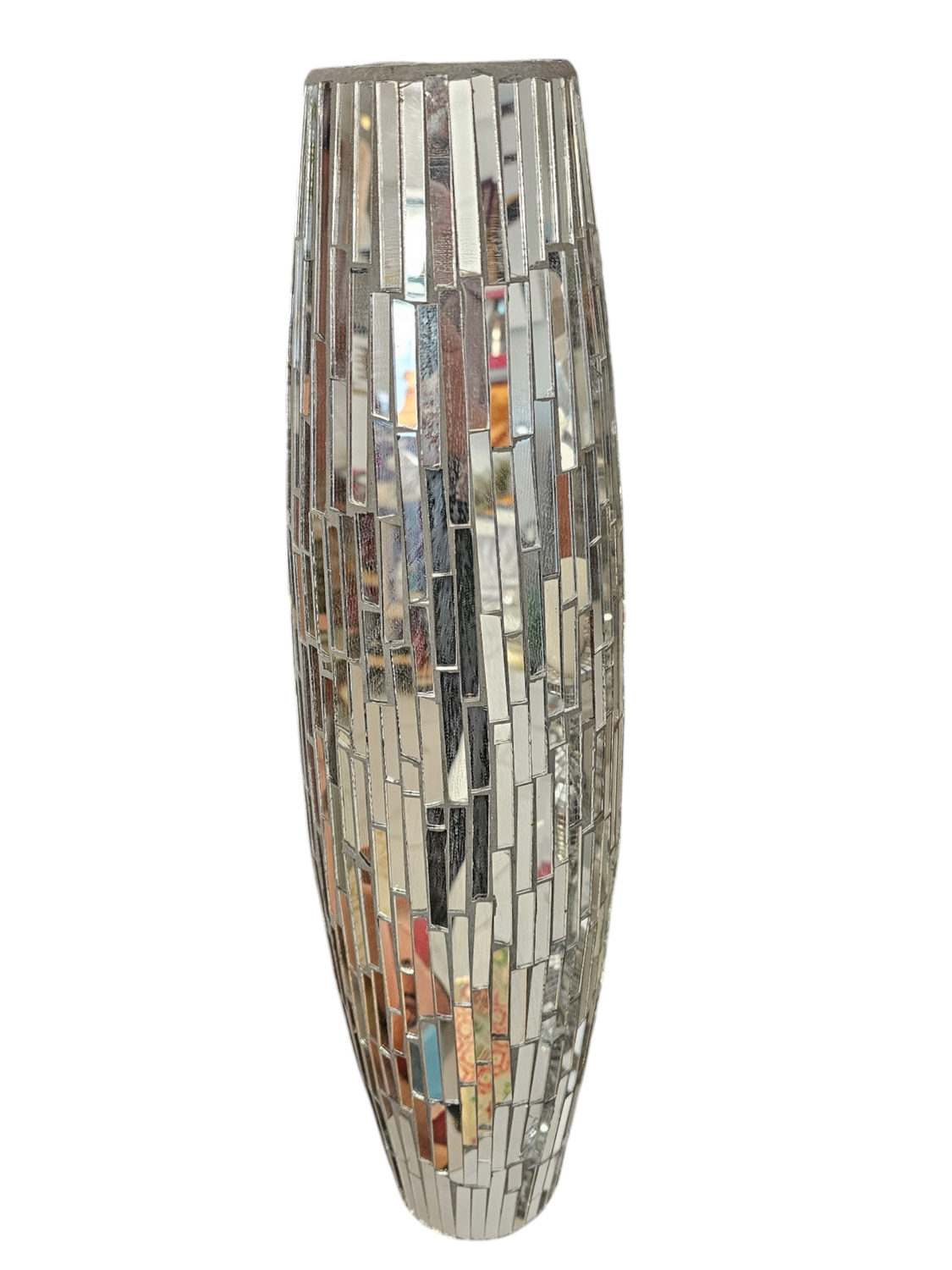 MOSAIC TALL GLASS VASE
