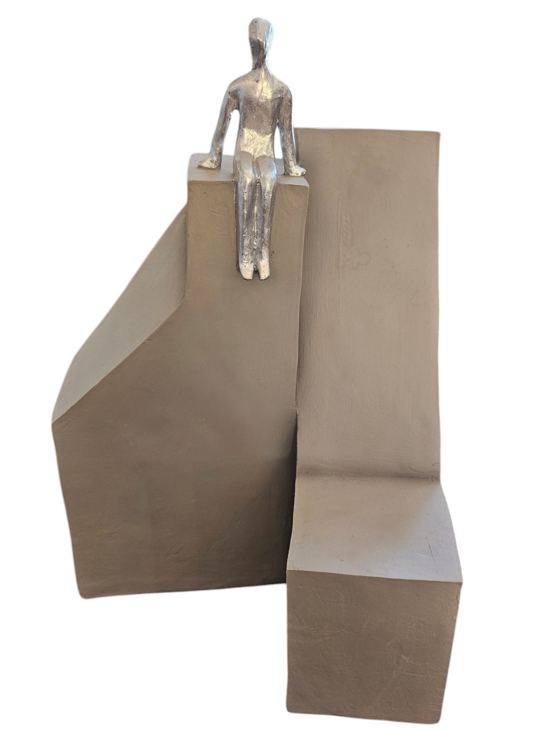 HUMAN FIGURINE SITTING DECO SCULPTURE