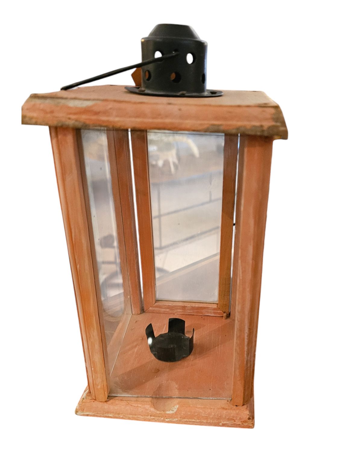 RUSTIC WOOD CANDLE HOLDER