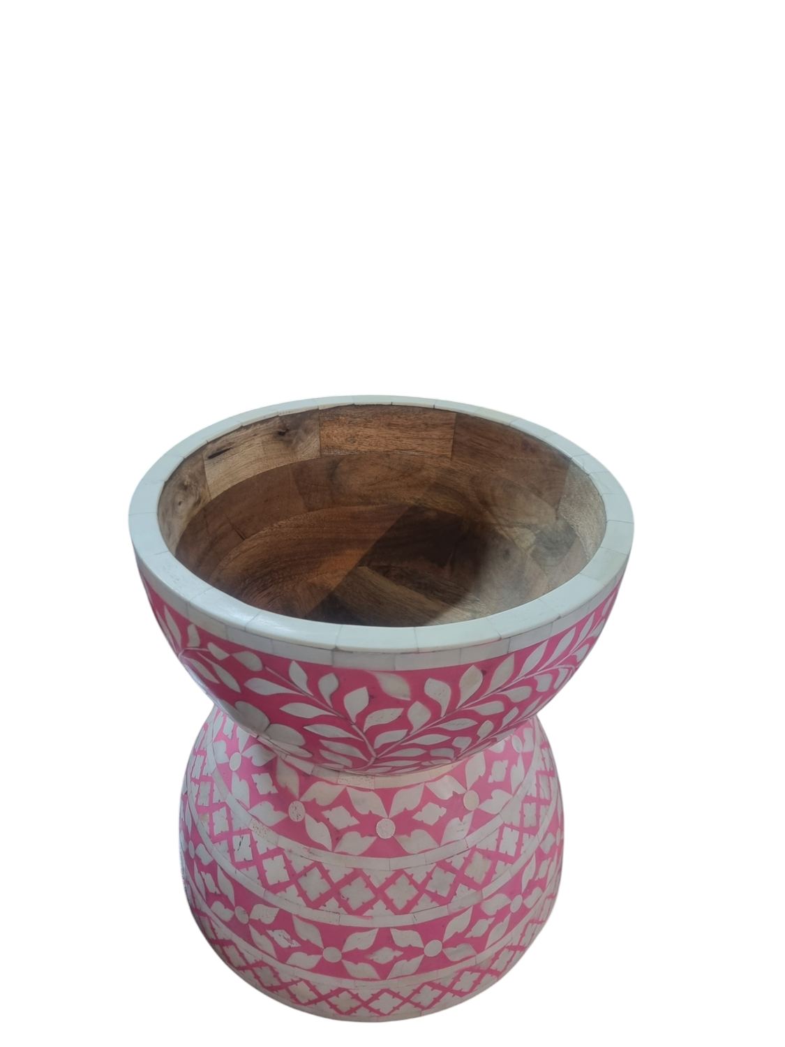 HAND PAINTED PINK WOODEN PLANTER