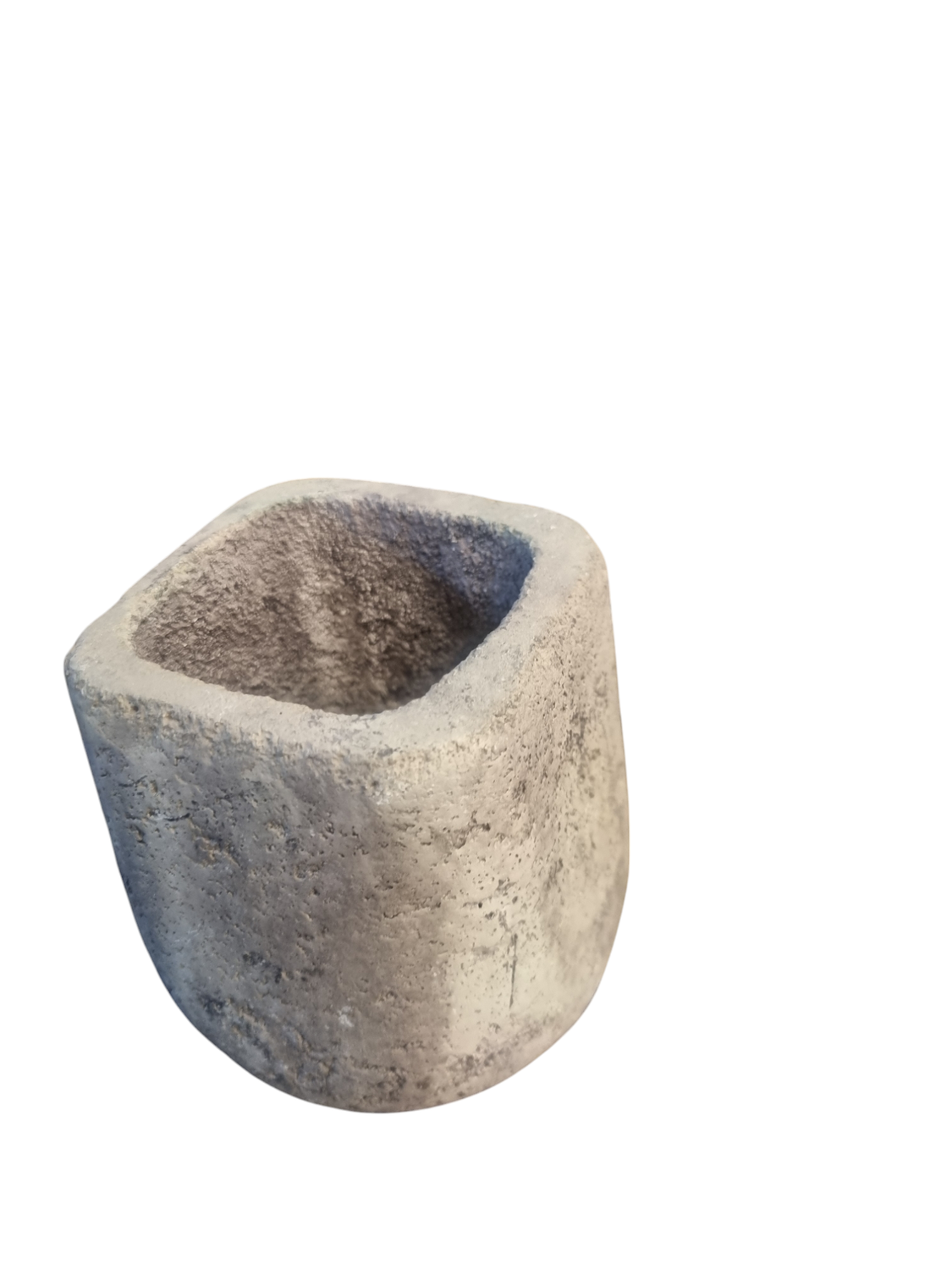 SMALL CONCRETE RUSTIC GRAY PLANT POT