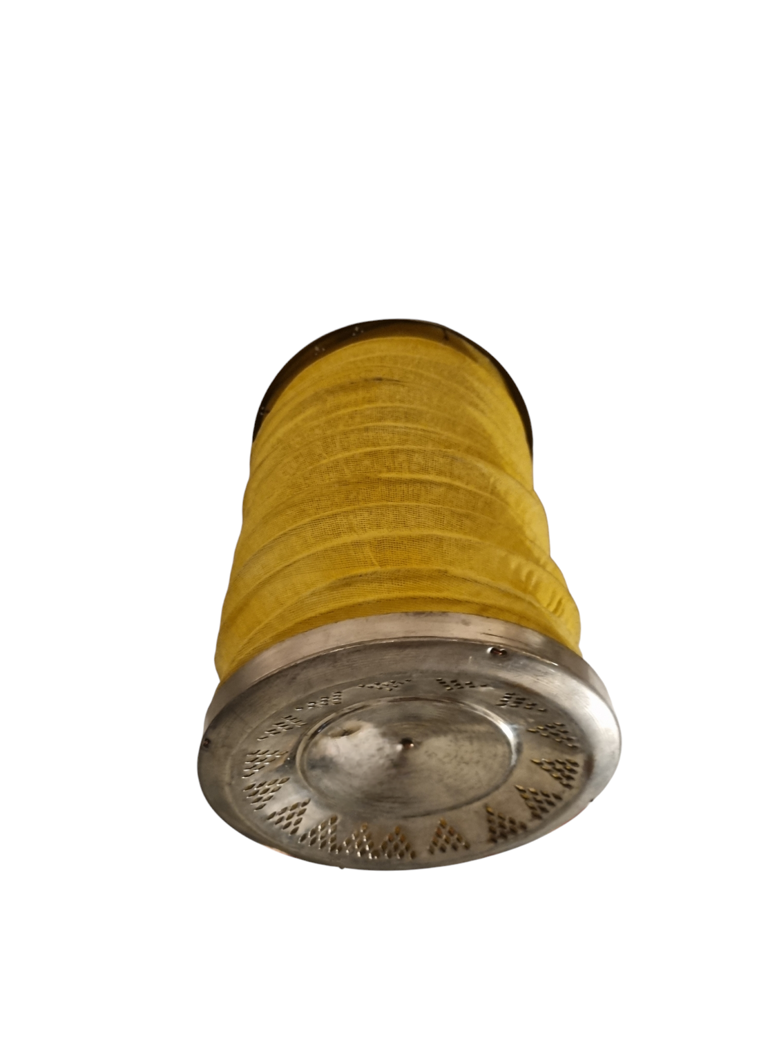 YELLOW TINNED COPPER FOLDING LANTERN LAMP HANGING
