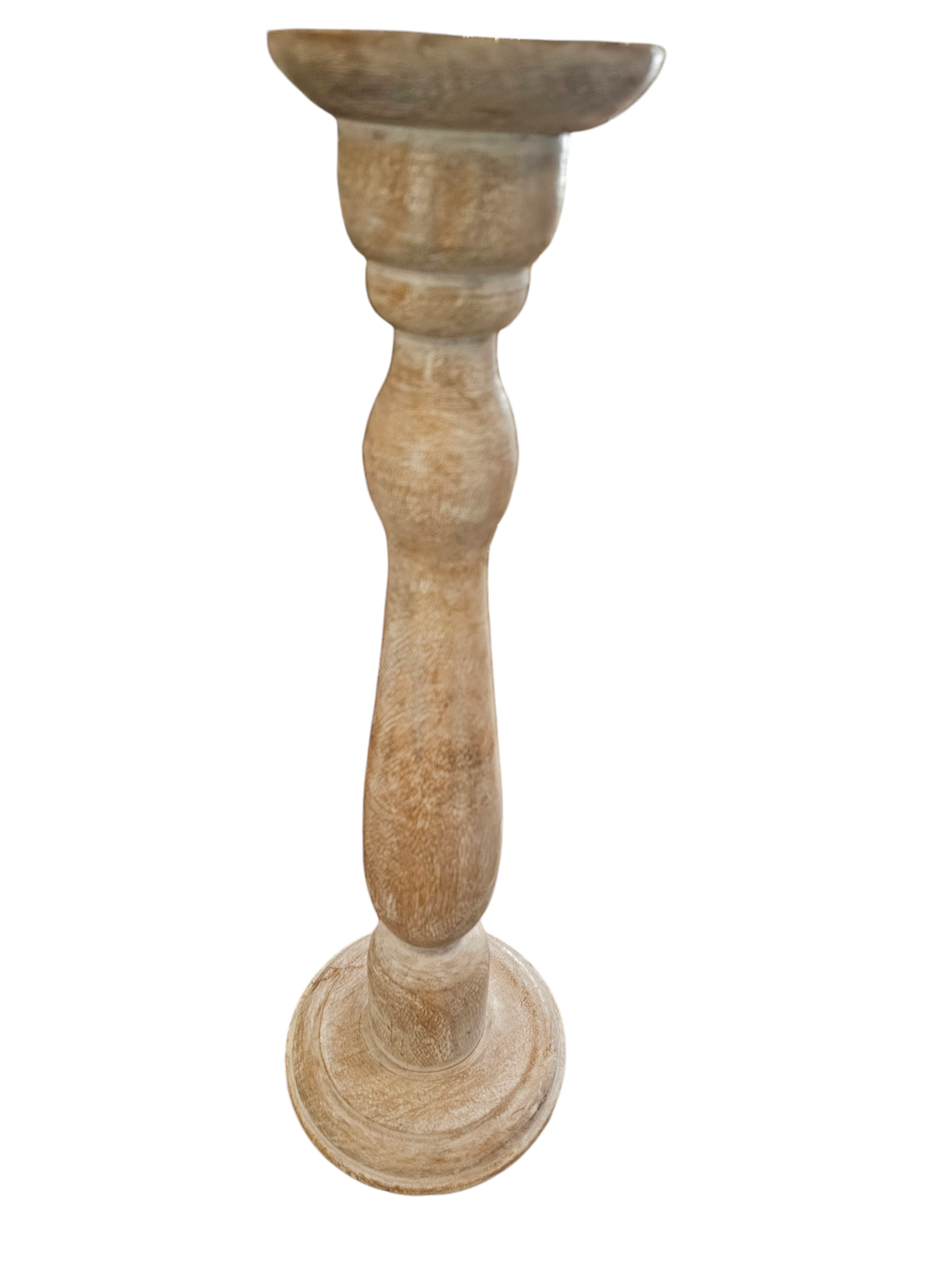 SHORT WASHED WHITE CANDLE