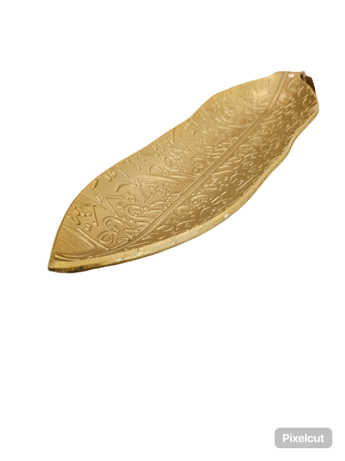 GOLD LEAF CALLIGRAPHY ACCENT CANDY DISH