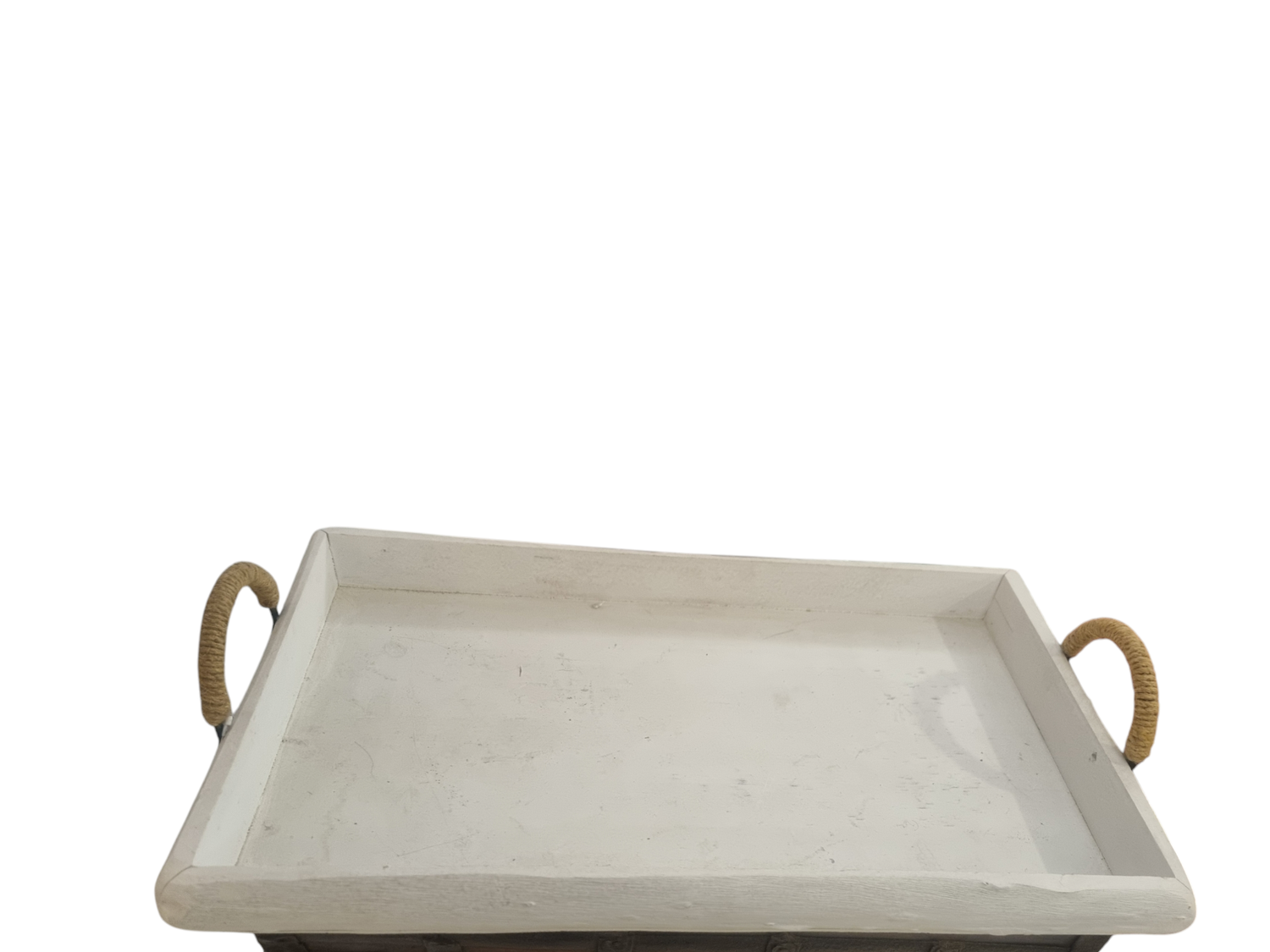 DECORATIVE WHITE TRAY WOODEN