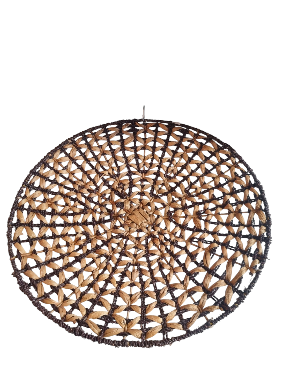 BLACK BROWN WOVEN DECOR ROUND PLATE