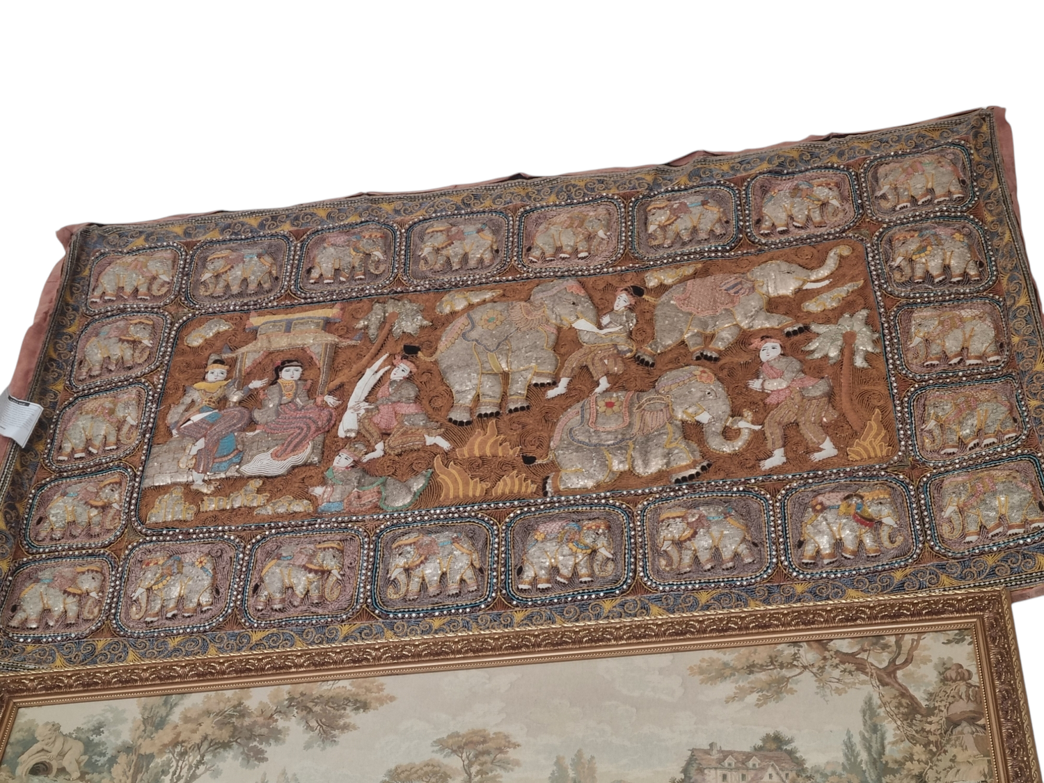 BROWN ELEPHANT SEQUENCE CARPET BURMESE