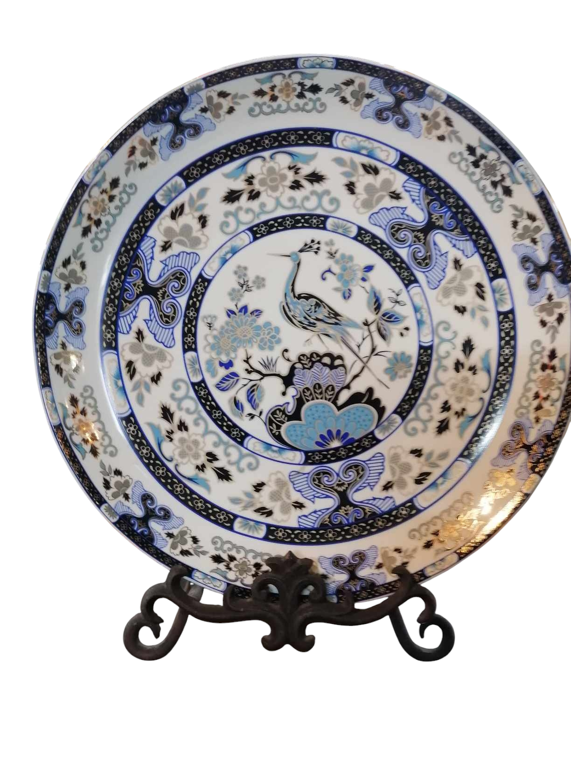 BLUE PEACOCK PRINT PLATE DECOR