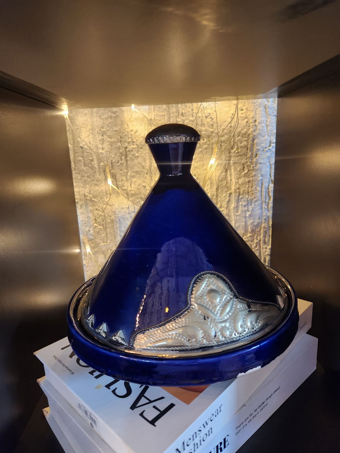 TAJIN WITH HAMMERED SILVER ACCENT