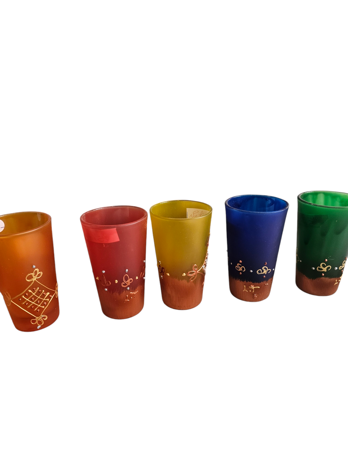 COLORED GLASS HANDPAINTED