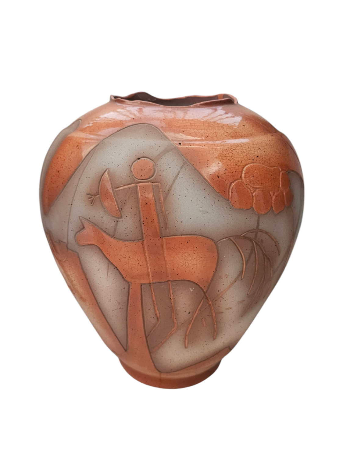 HANDCRAFTED ORANGE VASE