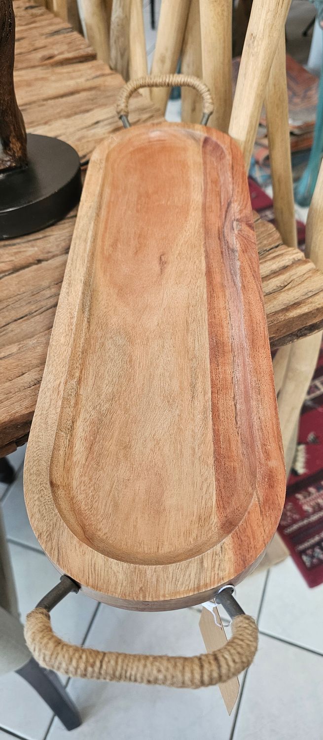 MEDIUM OBLONG WOODEN TRAY